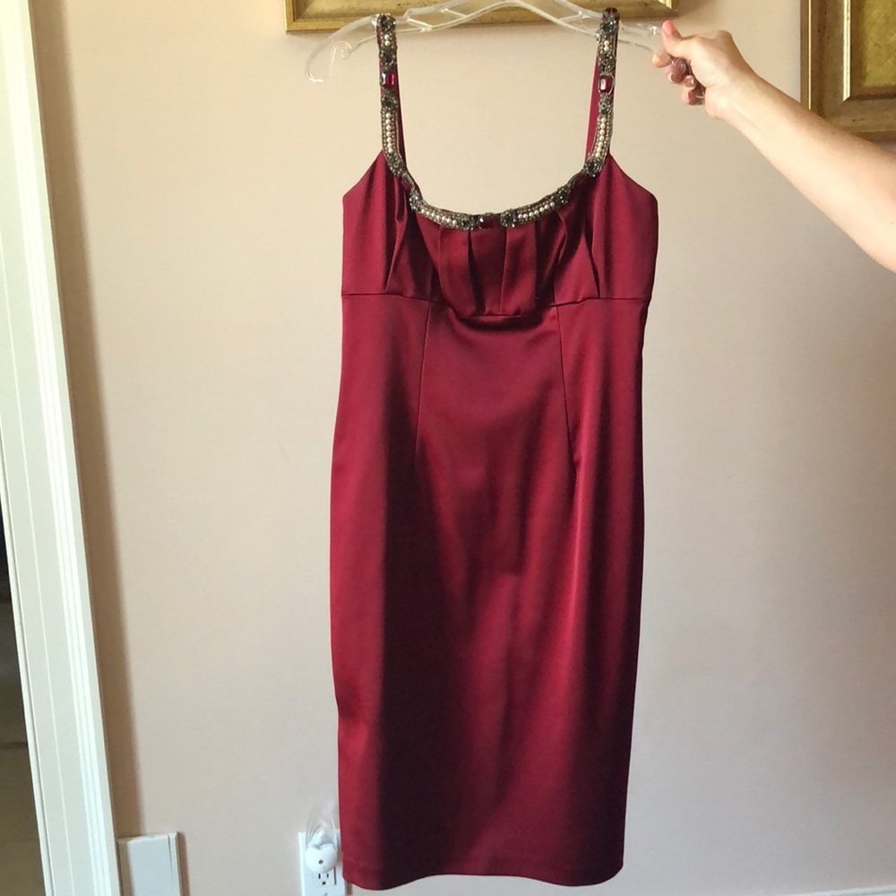Satin Burgundy Dress main image 1